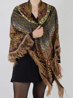 Katherina Loretta – Poncho-Schal aus Textil mit Fransen