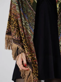 Katherina Loretta – Poncho-Schal aus Textil mit Fransen