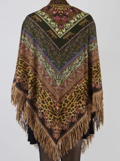 Katherina Loretta – Poncho-Schal aus Textil mit Fransen