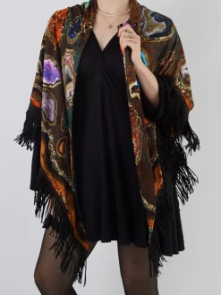 Katherina Loretta – Poncho aus Textil mit Edelstein-Print