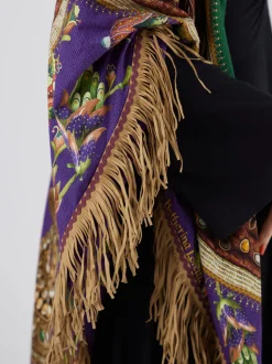 Katherina Loretta – Poncho-Tuch aus Textil mit Ethno-Print