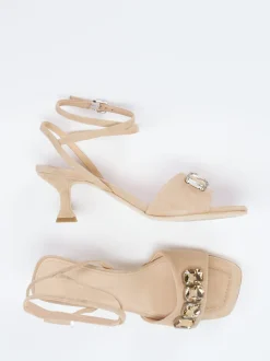 Kennel & Schmenger – Abendsandalen aus Veloursleder Beige
