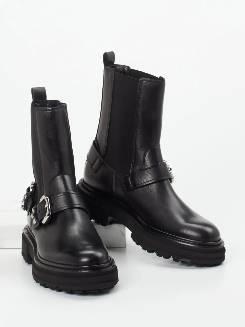 Kennel & Schmenger – Biker Boots aus Kalbleder schwarz