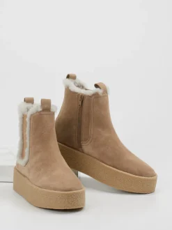 Kennel & Schmenger – Chelsea-Stiefelette aus Veloursleder sand
