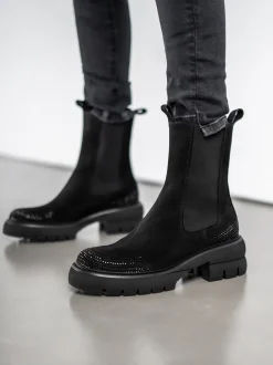 Kennel & Schmenger – Chelsea Boots aus Veloursleder schwarz