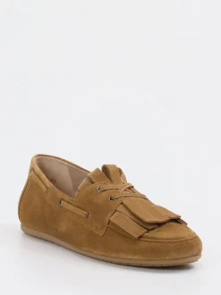 Kennel & Schmenger – Fransen-Loafer aus Veloursleder Cognac