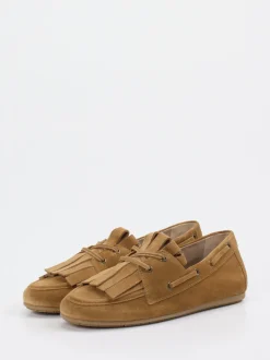 Kennel & Schmenger – Fransen-Loafer aus Veloursleder Cognac