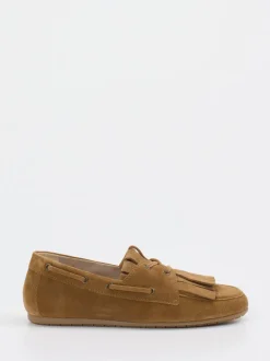 Kennel & Schmenger – Fransen-Loafer aus Veloursleder Cognac