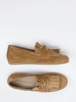 Kennel & Schmenger – Fransen-Loafer aus Veloursleder Cognac