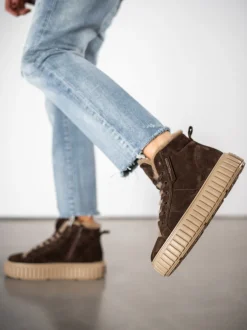 Kennel & Schmenger – High-Top Sneaker aus Veloursleder braun