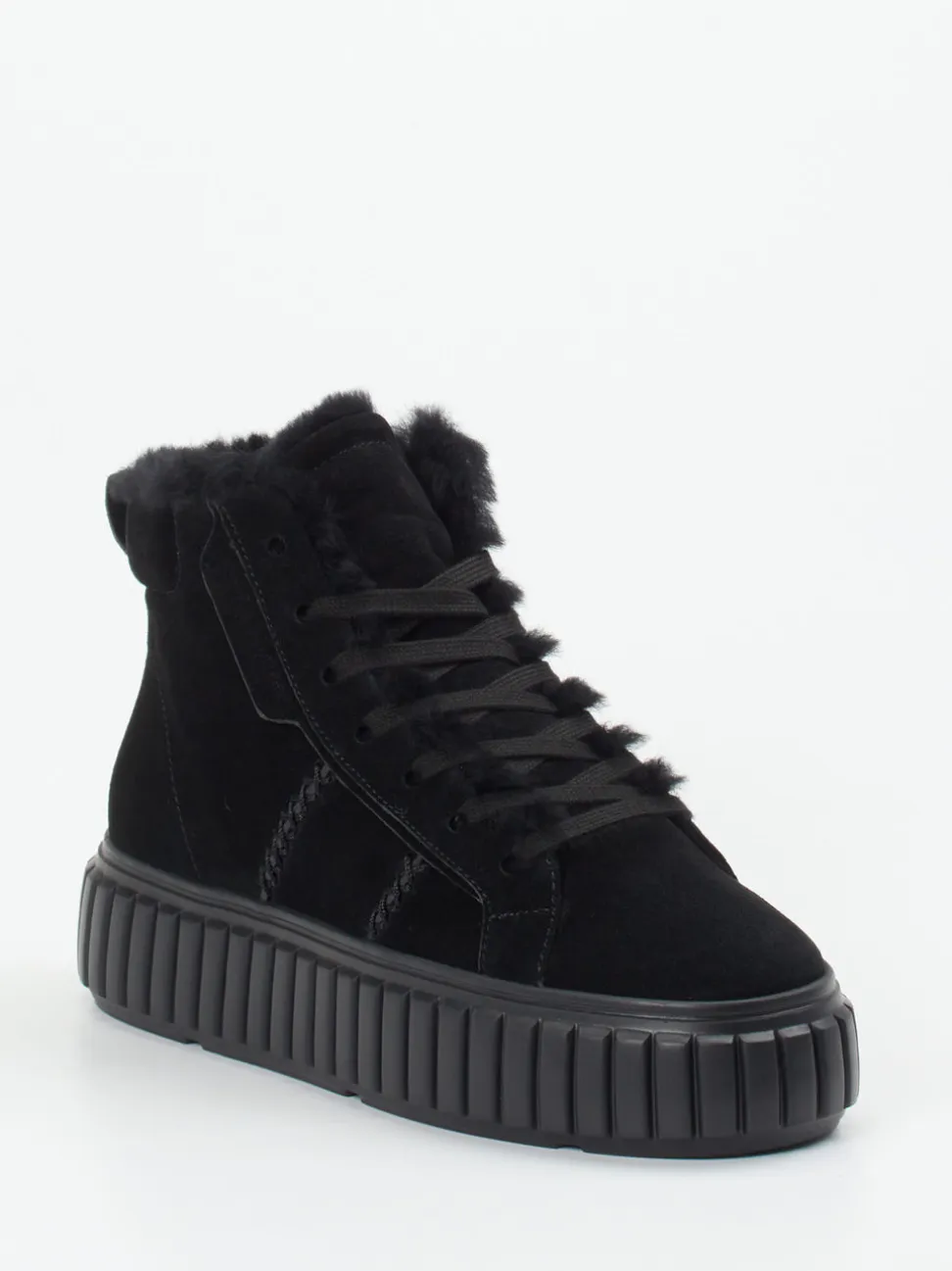 Kennel & Schmenger – High-Top Sneaker aus Veloursleder schwarz