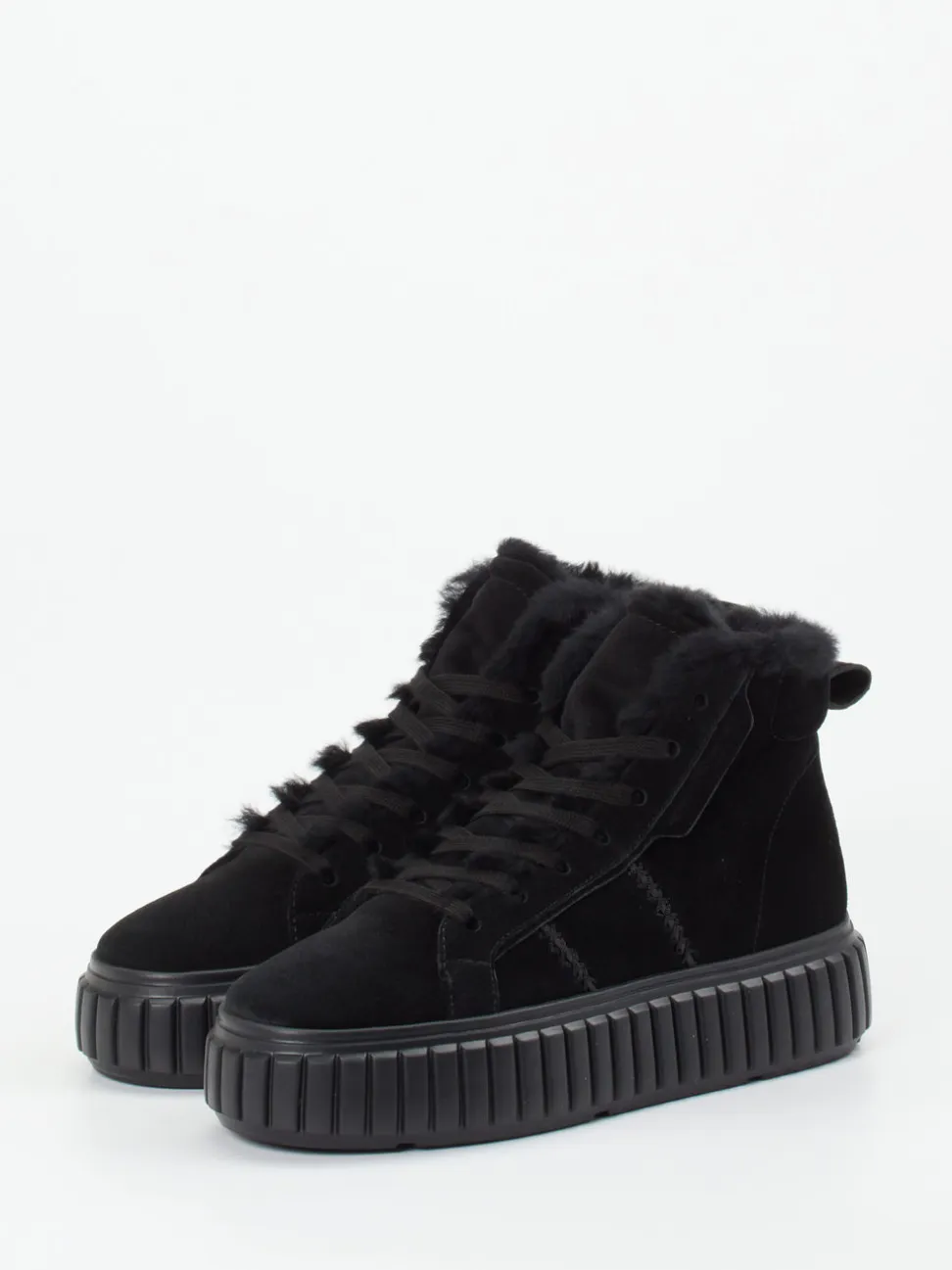 Kennel & Schmenger – High-Top Sneaker aus Veloursleder schwarz