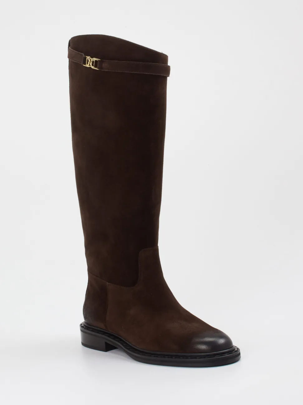 Kennel & Schmenger – Kniehohe Stiefel aus Veloursleder Dunkelbraun