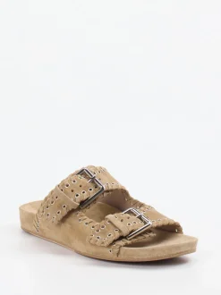 Kennel & Schmenger – Pantoletten aus Veloursleder beige
