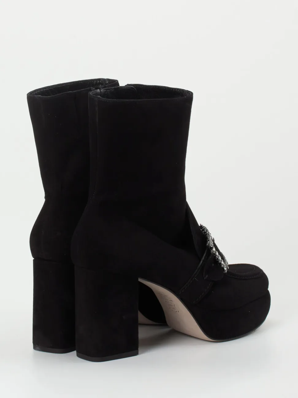 Kennel & Schmenger – Plateau-Stiefeletten aus Veloursleder Schwarz