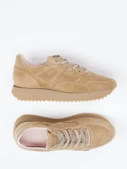 Kennel & Schmenger – Plateau-Sneaker aus Veloursleder Beige