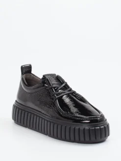Kennel & Schmenger – Plateau-Schnürschuh aus Lackleder Schwarz