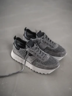 Kennel & Schmenger – Plateau-Sneaker aus Veloursleder grau