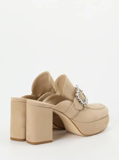 Kennel & Schmenger – Plateau-Mules aus Nubukleder Beige