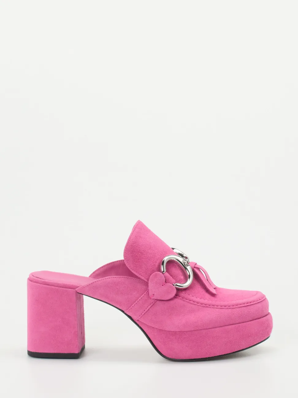 Kennel & Schmenger – Plateau-Mules aus Veloursleder pink