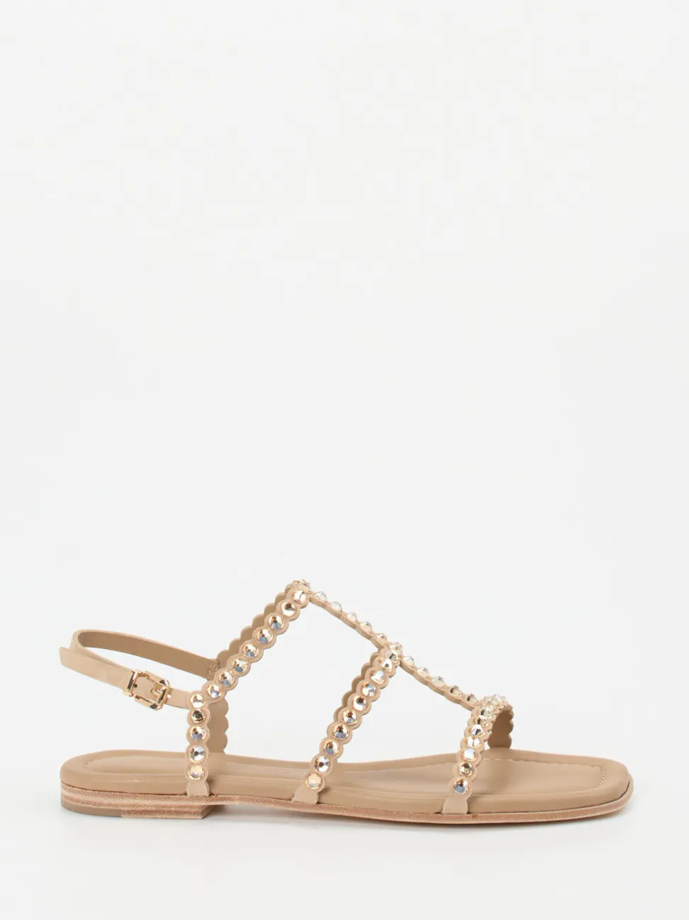 Kennel & Schmenger – Sandalen aus Metallicleder beige