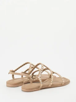 Kennel & Schmenger – Sandalen aus Metallicleder beige