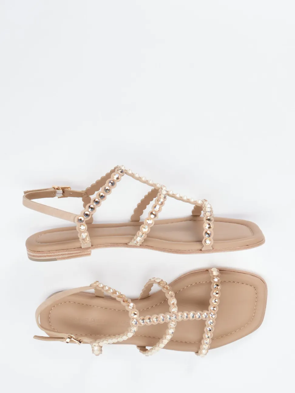 Kennel & Schmenger – Sandalen aus Metallicleder beige