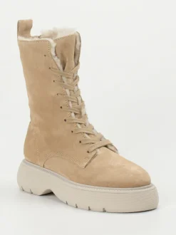 Kennel & Schmenger – Schnürboots aus Veloursleder Beigebraun