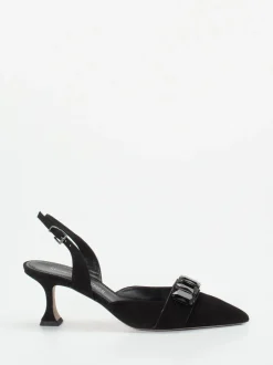 Kennel & Schmenger – Slingpumps aus Veloursleder schwarz