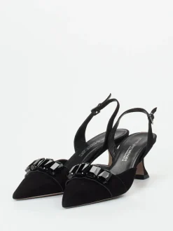 Kennel & Schmenger – Slingpumps aus Veloursleder schwarz