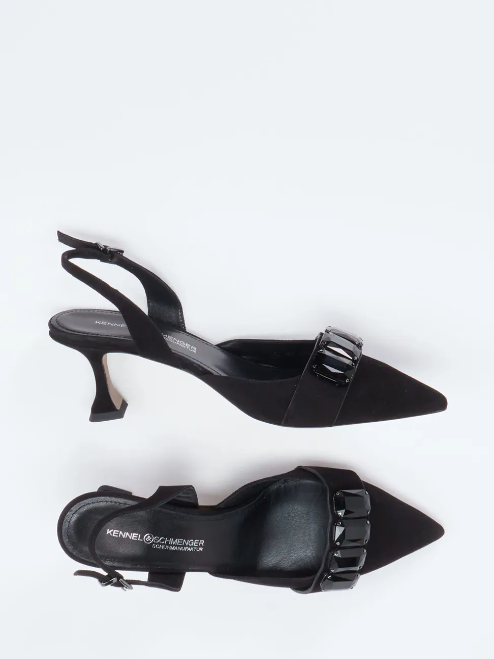 Kennel & Schmenger – Slingpumps aus Veloursleder schwarz