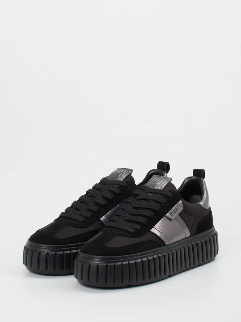 Kennel & Schmenger – Sneaker aus Veloursleder und Textil Schwarz