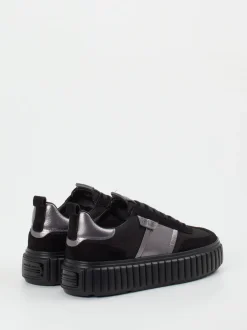 Kennel & Schmenger – Sneaker aus Veloursleder und Textil Schwarz