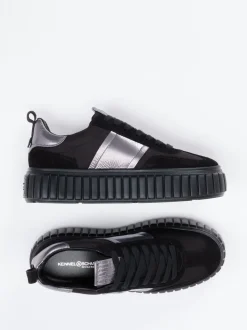 Kennel & Schmenger – Sneaker aus Veloursleder und Textil Schwarz