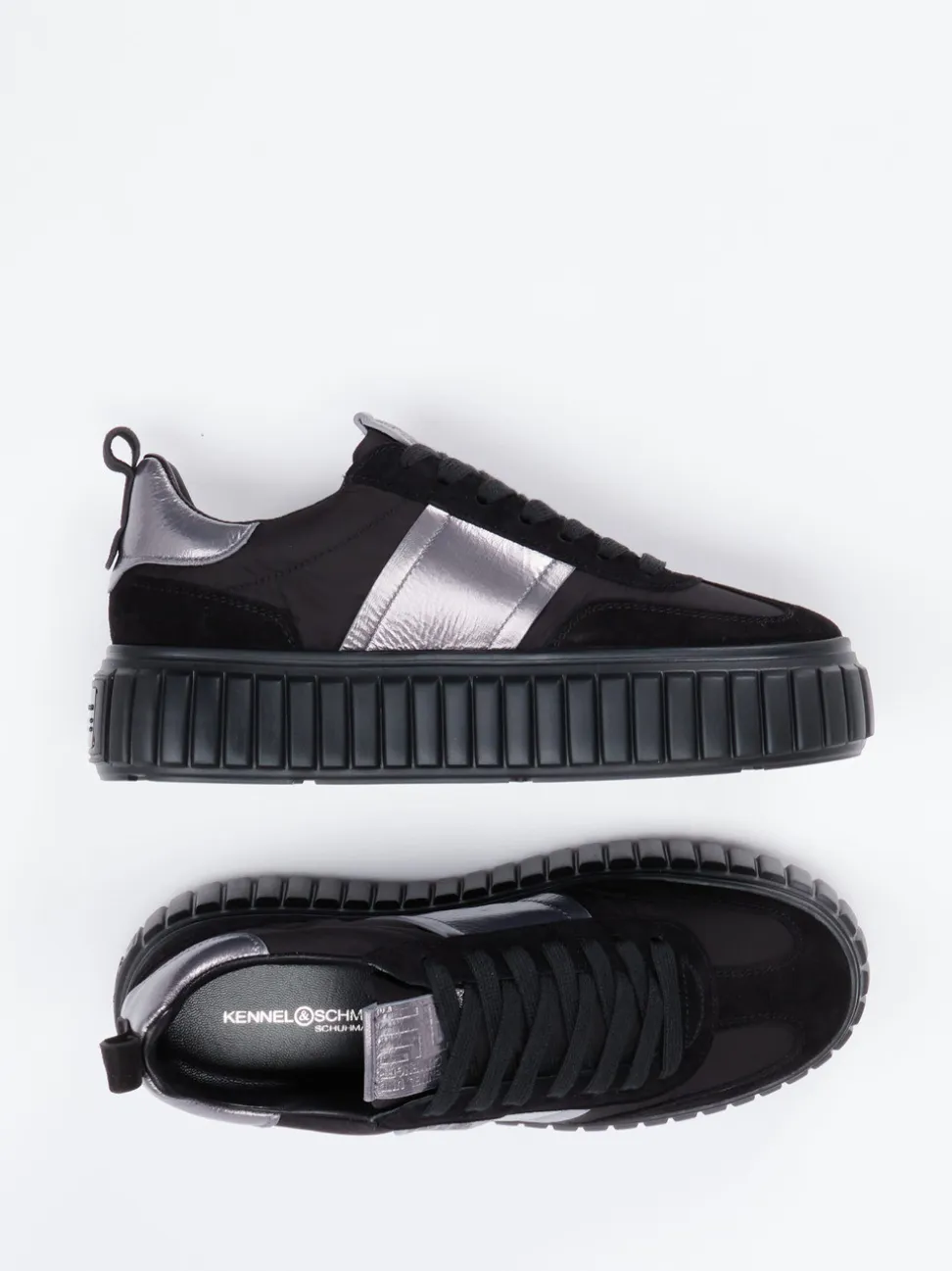 Kennel & Schmenger – Sneaker aus Veloursleder und Textil Schwarz