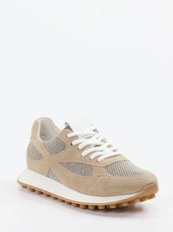 Kennel & Schmenger – Sneaker aus Veloursleder und Mesh beige