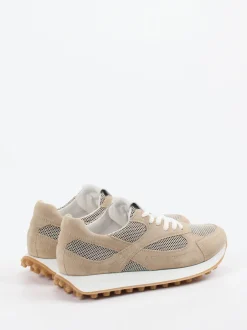 Kennel & Schmenger – Sneaker aus Veloursleder und Mesh beige