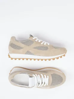 Kennel & Schmenger – Sneaker aus Veloursleder und Mesh beige