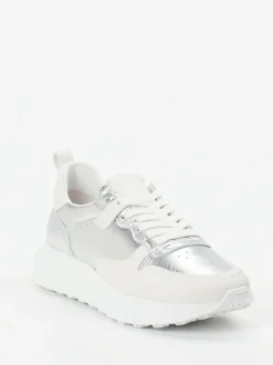Kennel & Schmenger – Sneaker aus Metallicleder silber
