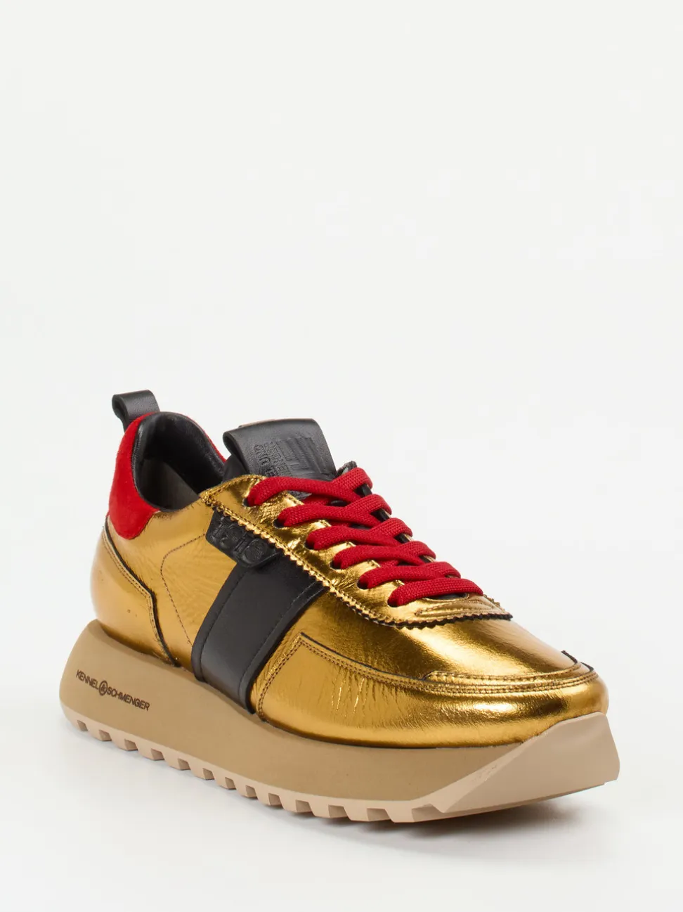 Kennel & Schmenger – Sneaker aus Metallicleder gold