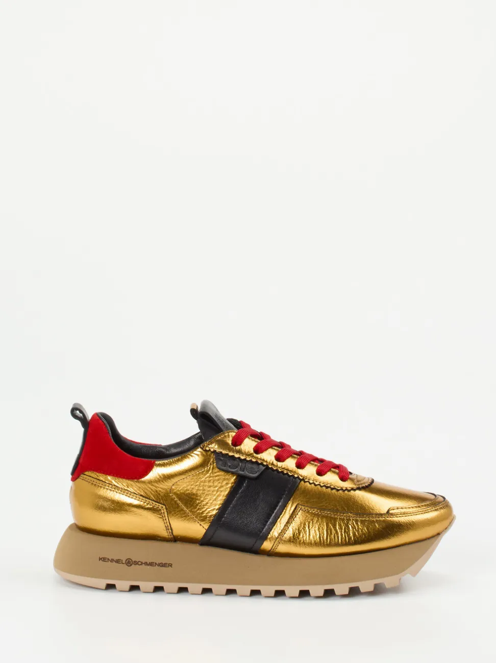 Kennel & Schmenger – Sneaker aus Metallicleder gold