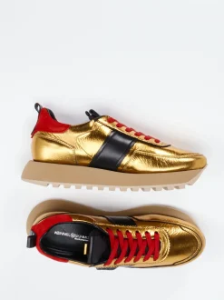 Kennel & Schmenger – Sneaker aus Metallicleder gold