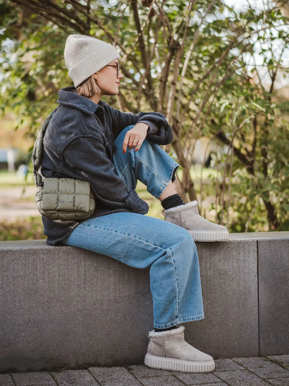 Kennel & Schmenger – Stiefeletten aus Lammleder grau