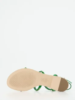 Kennel & Schmenger – Zehentrenner-Sandale aus Veloursleder smaragdgrün