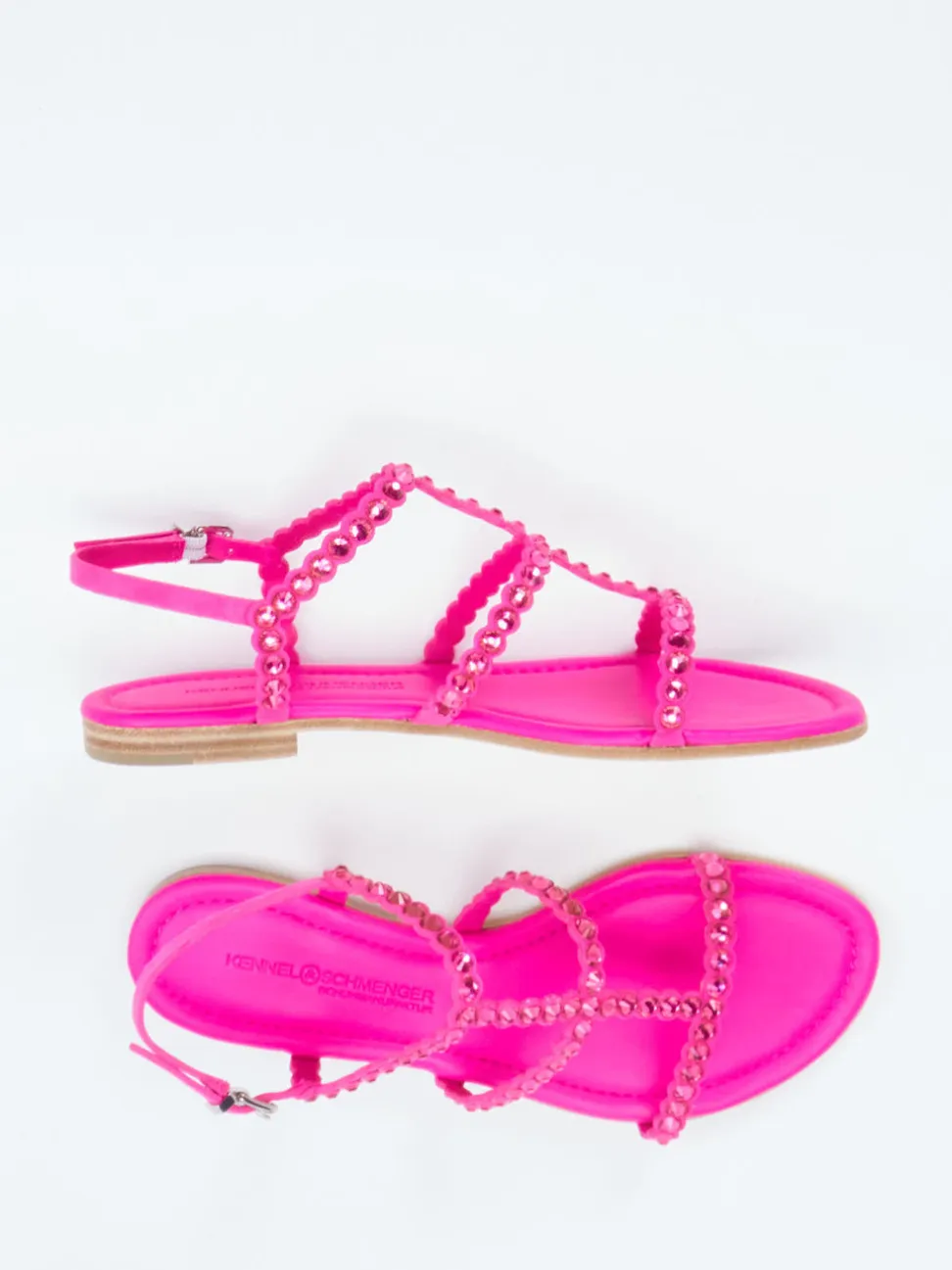 Kennel & Schmenger – Zehentrenner aus Veloursleder pink