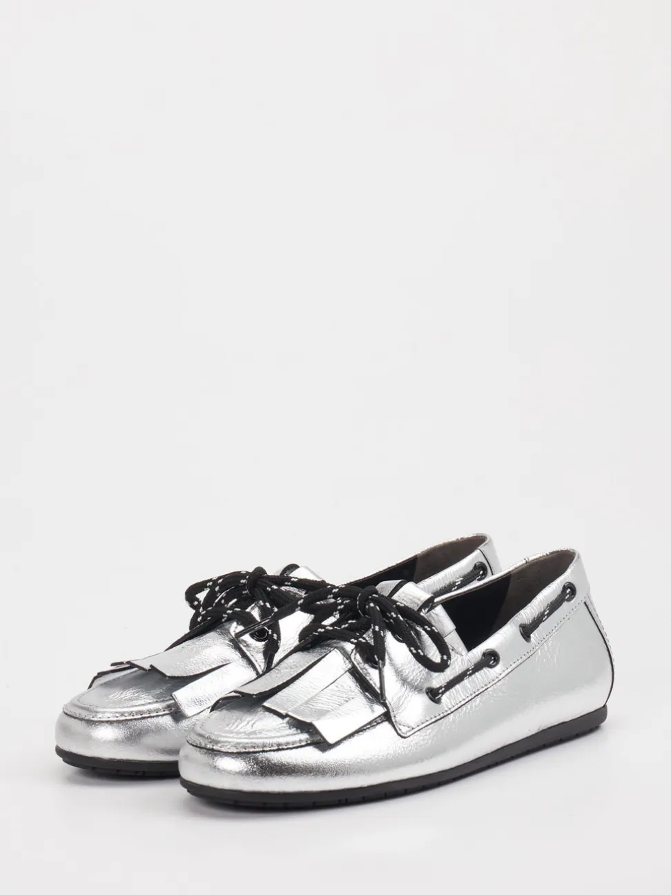 Kennel & Schmenger – Loafer aus Metallic-Leder in Silber