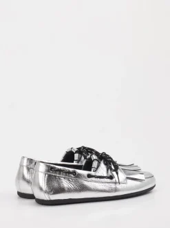 Kennel & Schmenger – Loafer aus Metallic-Leder in Silber