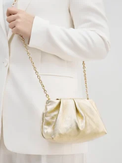 Konstantin Starke – Abendtasche aus Metallicleder Gold