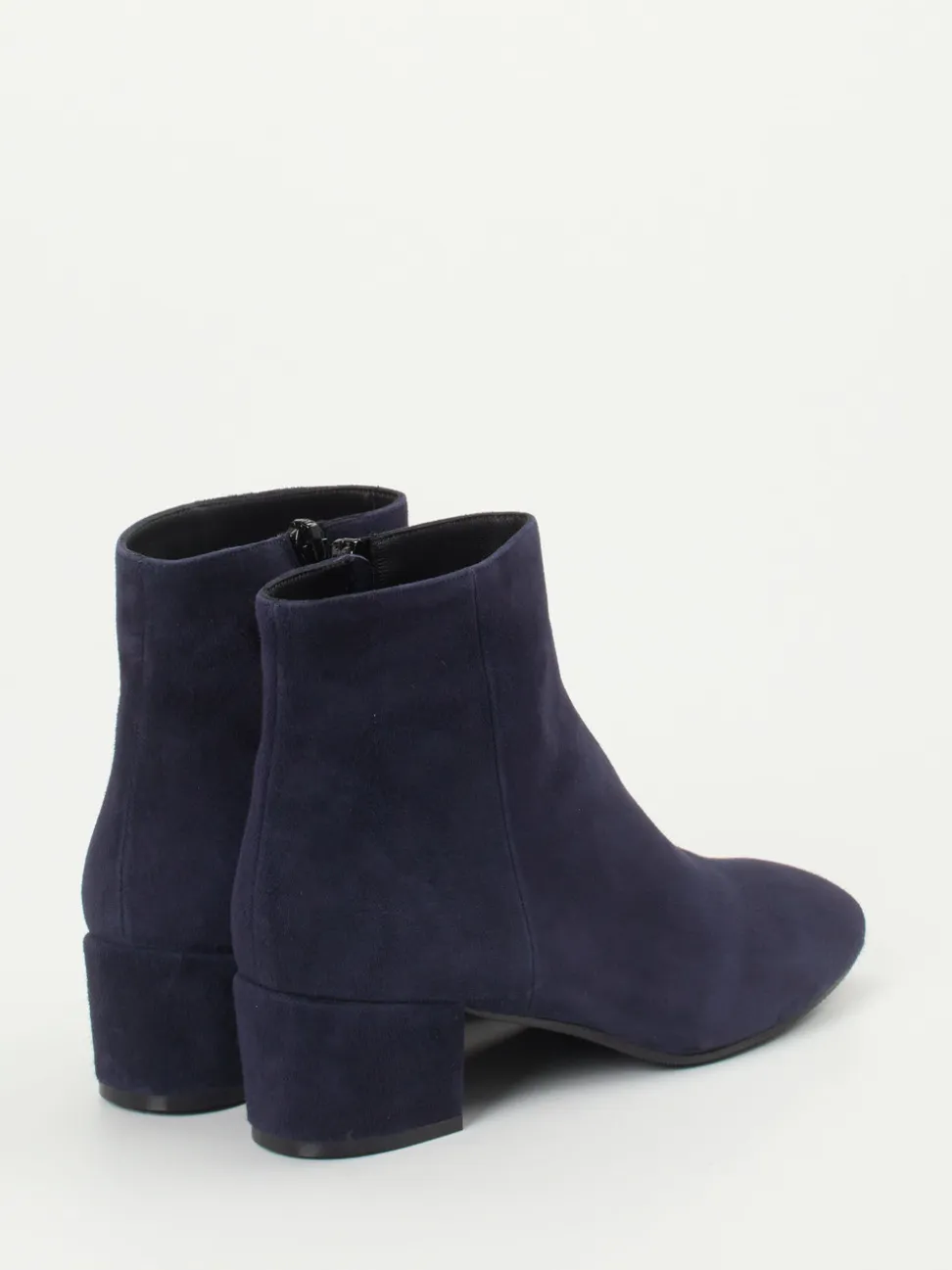 Konstantin Starke – Ankle Boots aus Veloursleder Dunkelblau