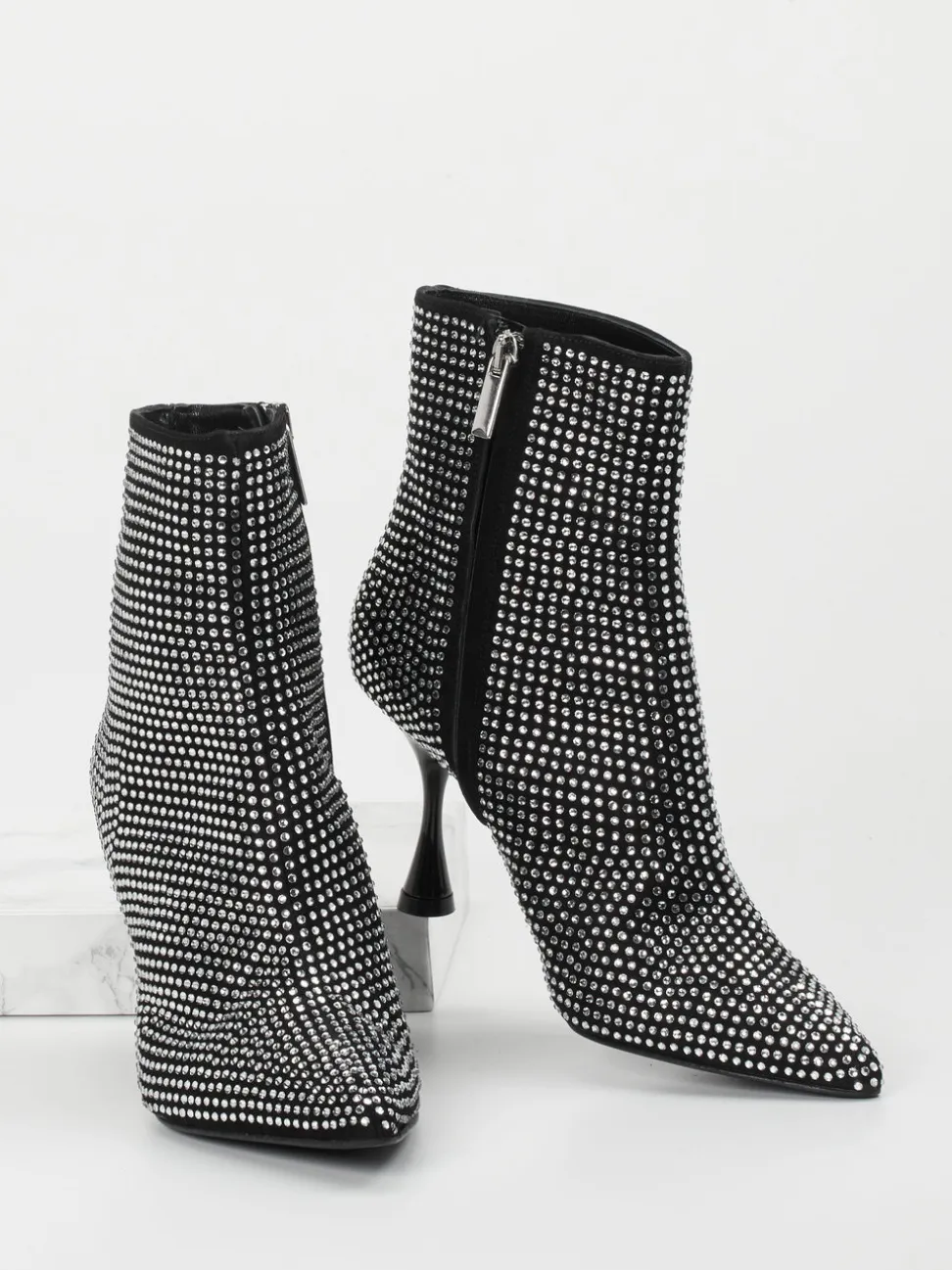 Konstantin Starke – Ankle Boots aus Metallic mit Strass